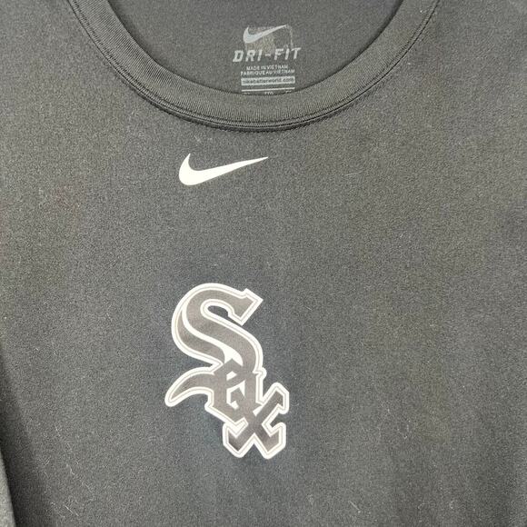 Nike Chicago White Sox Men's XXL Dri-Fit Black T-Shirt Logo MLB Baseball - Picture 4 of 9